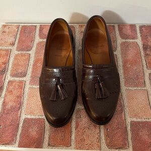 Men's Allen Edmonds Bridgeton Tassel Loafers Size 10.5 D Deep Burgandy